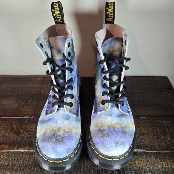 NEW Dr. Doc Martens 1460 Pascal Womens Size 6 Lace Up Boots Blue Tie Dye Suede - Picture 2 of 11